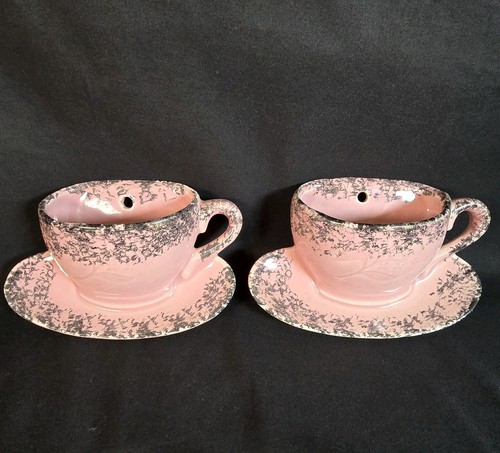 Vintage pink spongeware - vintage, coffee