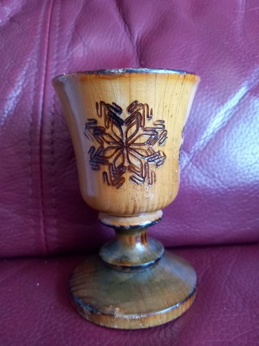 Vintage wooden goblet - wooden,