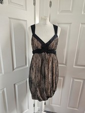 Galliano Little Black Dress Lace Overlay Puffball Hem Size It32 UK10