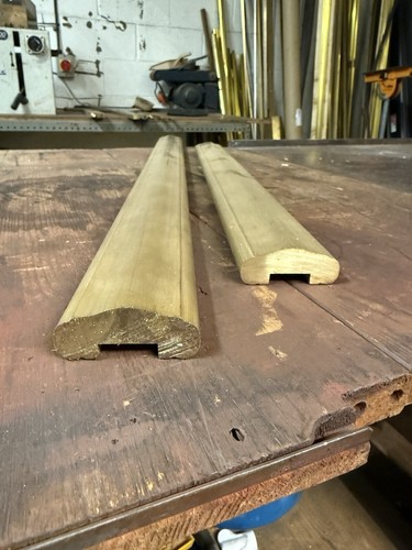 Solid brass handrail off - brass,