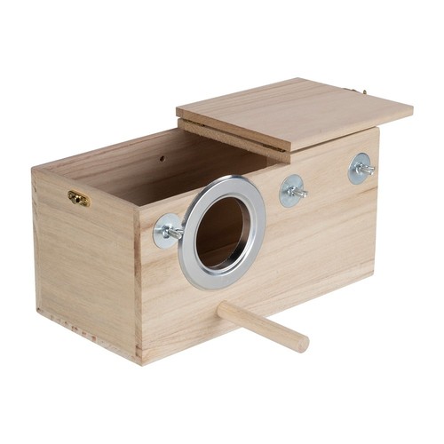 Wooden breeding nest box for - breeding,