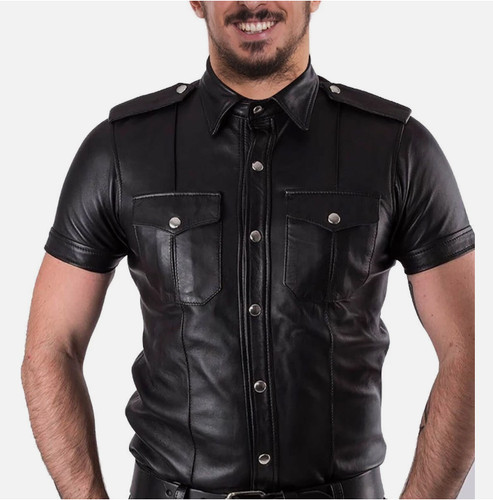 Men real lamb leather - leather, shirt