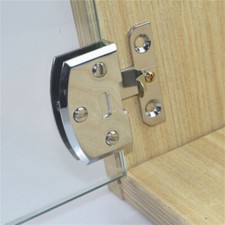 Glass Door Hinge Cupboard Showcase Cabinet Door Hinge Glass Clamp Zinc Alloy 1PC