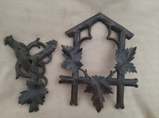ANTIQUE CARVED CUCKOO CLOCK FRONT AND PART CREST