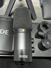 RODE NT-USB Professional condenser microphone with tripod, cable & pop shield.