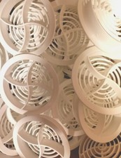 10x  White Plastic Round