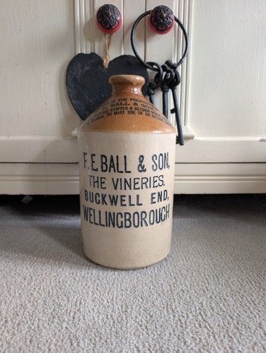 Vintage stoneware flagon e - vintage, f.e