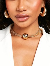 Large Sphere Drop Statement Choker Necklace