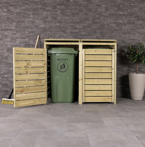 Fsc mixed double wooden bin - double,
