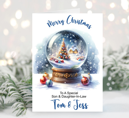 Snow globe christmas card - snow,