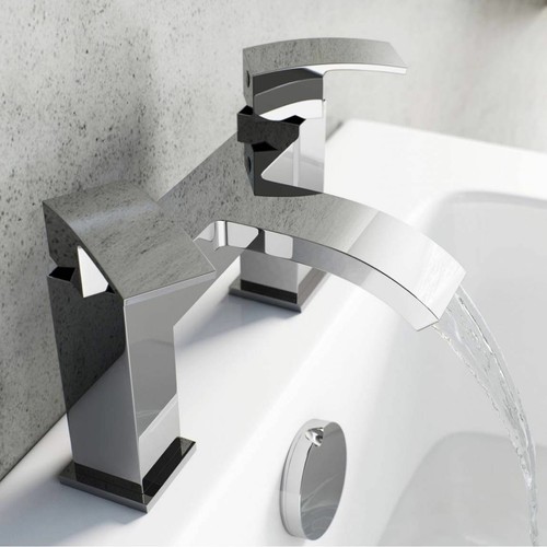 Waterfall bathroom taps chrome - bathroom,