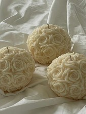 3DMultisize Rose Ball Candle