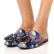 Jeffrey Campbell embroidered mules with tassels Size 5