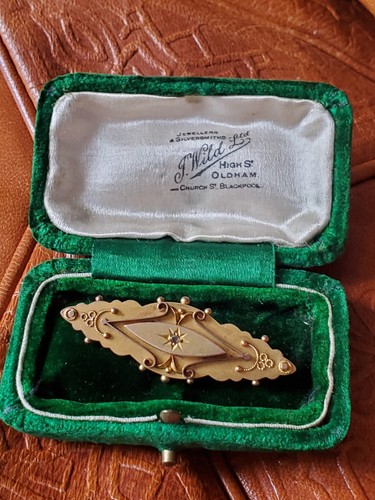 Crt antique mourning broach - antique,