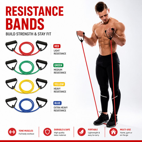 Resistance bands with handles - resistance,