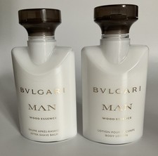 BVLGARI Bulgari MAN Wood Essence AFTER SHAVE BALM & BODY LOTION 40ml Each RARE