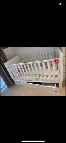 White wood cot bed - wood,