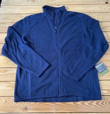 eddie Bauer NWT Men’s microfleece Full zip jacket size L navy HG