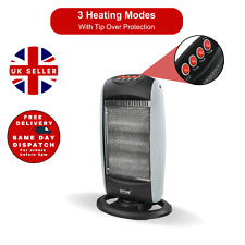 AMOS 1200W Halogen Heater 3 Bars Oscillating, Portable, Free-Standing, Electric