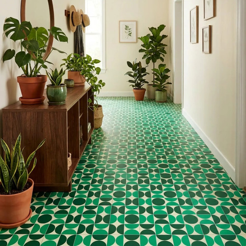 Tile effect vinyl flooring - tile,