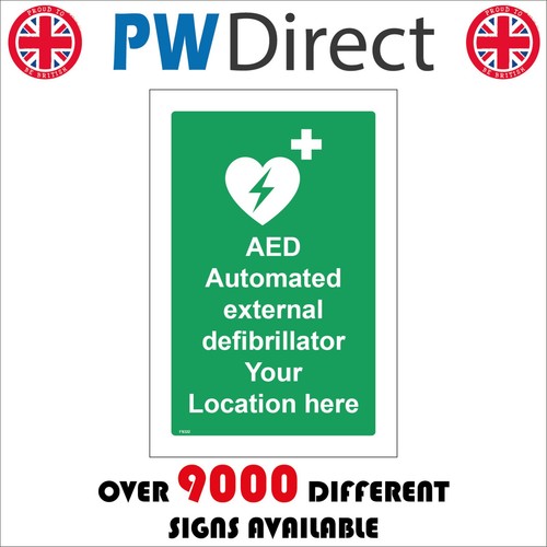 Sign aed automated external - aed,