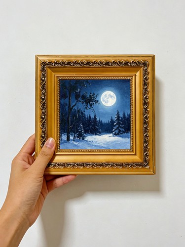 Full moon snowy winter - full,
