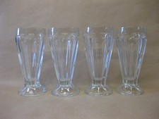 4 Vintage Knickerbocker Glory Glasses Milkshake / Sundae ~ Heavy ~ Crisa Mexico
