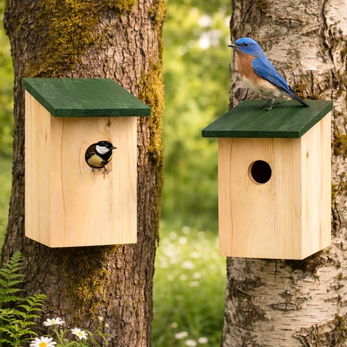 2pc wooden bird - 2pc, box