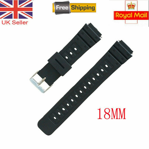 18mm black silicone watch - 18mm,