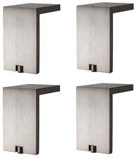 4x Furniture Foot Silver Matte Table Legs Base Fonda 100-200 mm