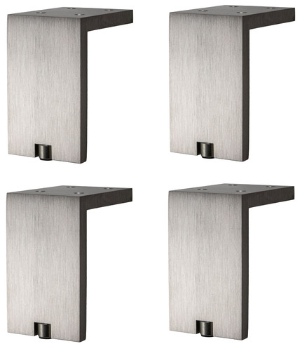 Furniture foot silver - 4x, matte