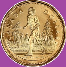 2005 Canada Terry Fox One Dollar Loonie Coin. UNC. Commemorative $1 Loon