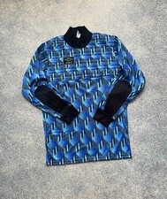 Vintage Umbro 80s Goalkeeper Template Football Shirt Soccer Jersey Blue SZ L
