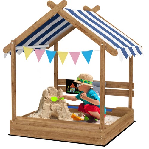 Outsunny sand pit with canopy - with,