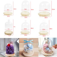 Small/Large Glass Display Bell Dome Cloche With Base Gift Jar Centerpiece Stands