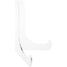 Plymor Clear Acrylic Angle Easel w/ Shallow Support Ledges, 6"H x 4.5"W x 3.5"D