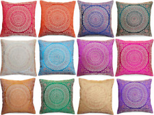 Indian patchwork mandala sari ethnic silk Banarsi cushion covers mandala 16"x16"