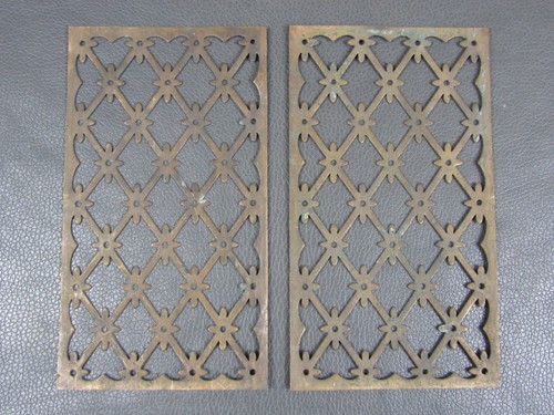 Pair antique ornate brass - , side