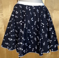 Black & White Music Note Skirt