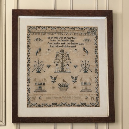 Antique needlework sampler - antique,