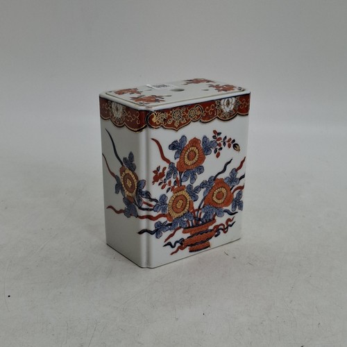 Japanese imari brick vase - japanese,