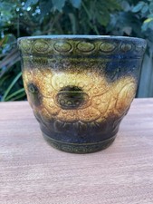 Vintage Scheurich Keramik West Germany 887-14 Ceramic Planter Green Yellow 