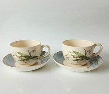 Wedgwood Sarah's Garden Snowdop Cups and Saucers x 2