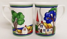Art Deco Village Mugs Set of 2