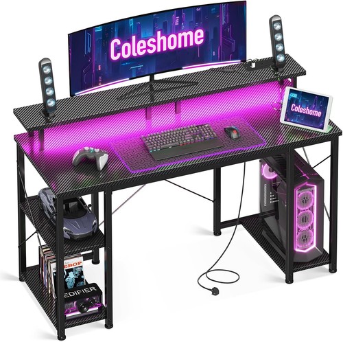 Gaming desk with led lights - with,