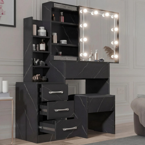 Dressing table with led mirror - with,