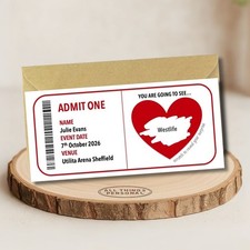 Personalised Concert Theatre Scratch Card Surprise Ticket Reveal Christmas Event