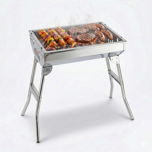Folding bbq charcoal barbecue - charcoal,