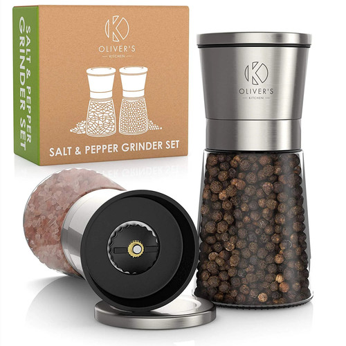 Salt and pepper grinder set - and,