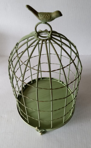 Green painted metal - green, cage